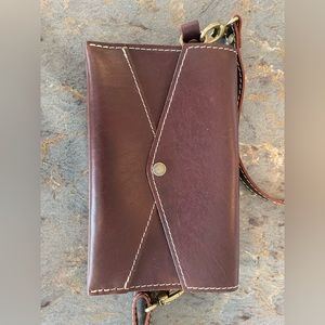 Portland Leather Goods Envelope “Crunchwrap” Bag - cognac